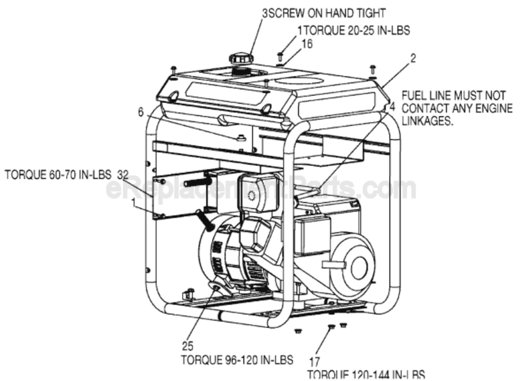 Page A Diagram and Parts List for BSI525-W Type 1 Porter Cable Generator